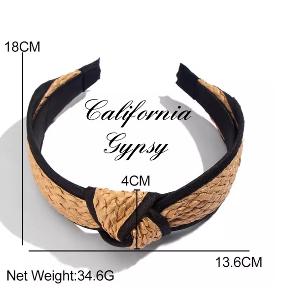 Weaved Raffia Knot Bohemian Headband - Picture 2 of 6